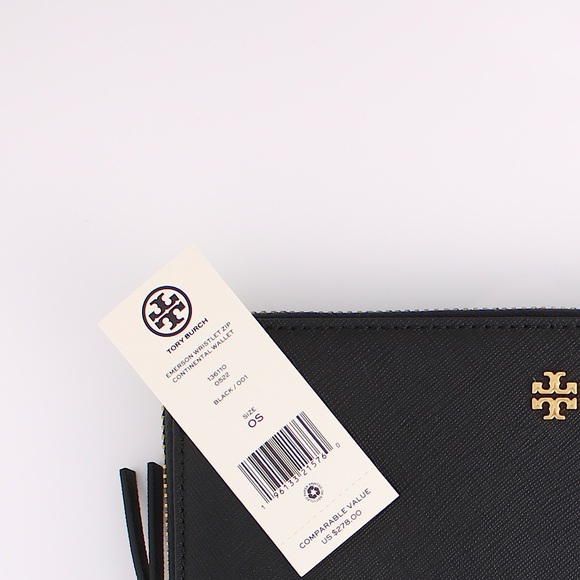 Tory Burch Large Leather Emerson Tote & Continental Wristlet Wallet In Black - Picture 13 of 13